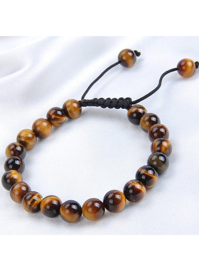 YALILAI Natural Healing Power Gemstone Crystal Beads Unisex Adjustable Macrame Bracelets 8mm - Image 3