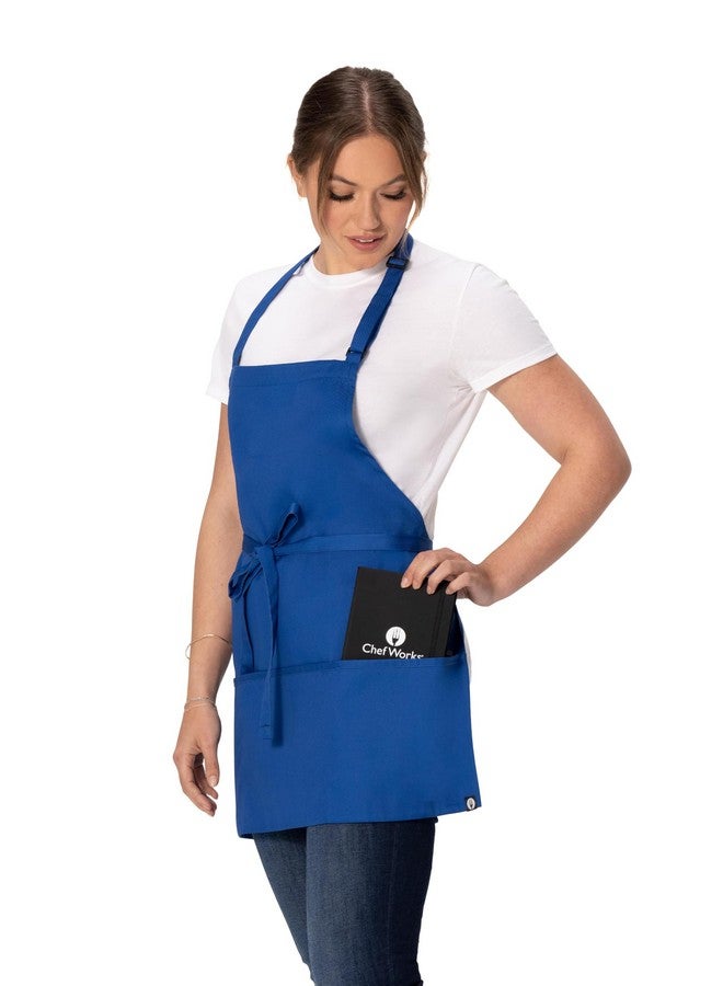 Chef Works Unisex Three Pocket Apron, Royal, One Size - Image 4