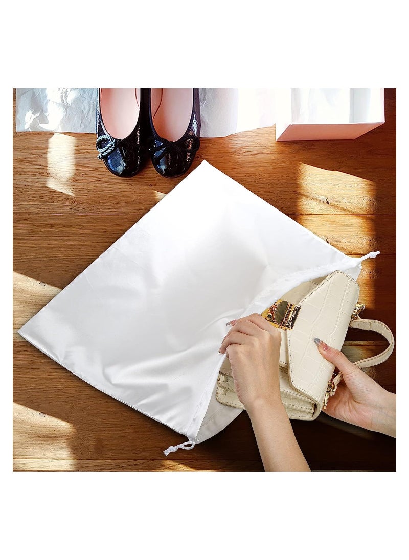 KASTWAVE - Dust Bags for Handbags,  Silk Drawstring Travel Storage Pouch, Dust Cover Bags for Purses, Clothes, Shoes, Toys and Boots, 10 Pcs, 3 Sizes (White) - Image 1