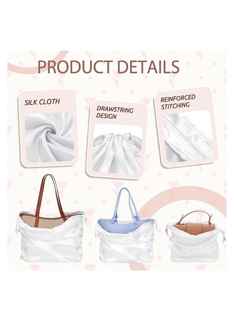 KASTWAVE - Dust Bags for Handbags,  Silk Drawstring Travel Storage Pouch, Dust Cover Bags for Purses, Clothes, Shoes, Toys and Boots, 10 Pcs, 3 Sizes (White) - Image 1