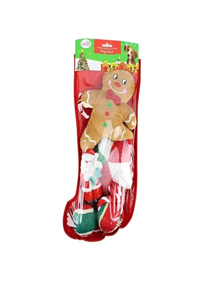 Midlee Toy Filled Christmas Dog Stocking Gift Set (14")- Squeaky Plush Ball Rope Holiday Pet Present - Image 5