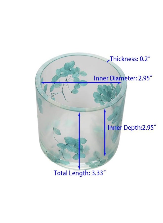 VTurboWay 2 Pack Big DIY Cylinder Resin Silicone Molds, 2.95" x 2.95" - DIY Flower Pot & Pen Holder Molds - Image 4