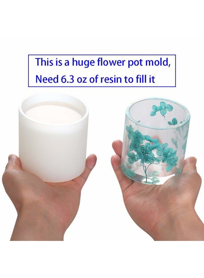 VTurboWay 2 Pack Big DIY Cylinder Resin Silicone Molds, 2.95" x 2.95" - DIY Flower Pot & Pen Holder Molds - Image 2