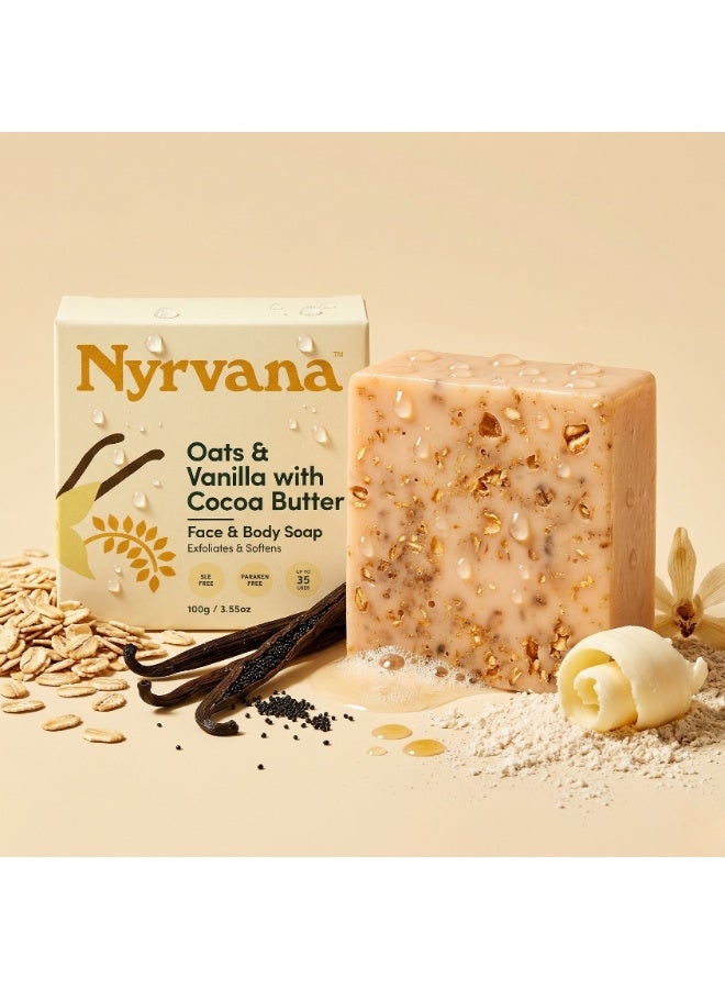 Nyrvana Oats & Vanilla with Cocoa Butter Soap 100g (3.52 oz) | Soothes Eczema & Sensitive Skin | Deep Moisturising | Natural Soap for Dry & Reactive Skin - Image 3