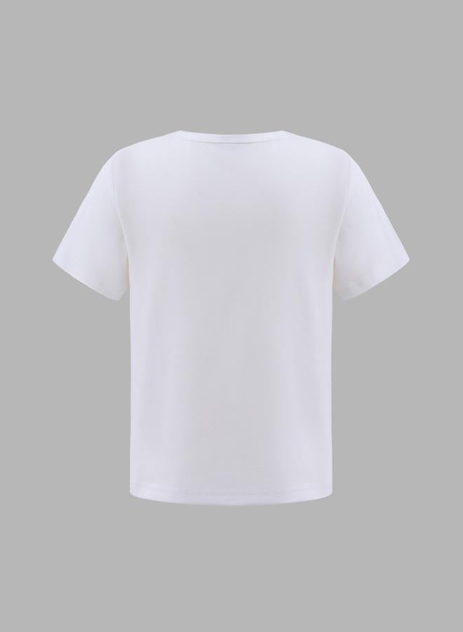 تايك تو طقم تيشيرت وبنطلون جينز بطبعة قلب للبنات - Image 2