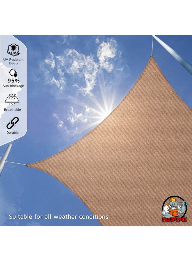Hippo HIPPO Triangle Shade Sail Affordable & Premium 230 GSM Sun Shade UV Block for Outdoor Car Parking Garden (Persian-Beige, 16FTX16FTX16FT) - Image 2