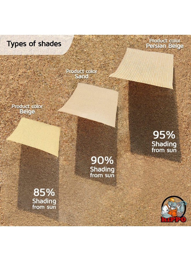 Hippo HIPPO Triangle Shade Sail Affordable & Premium 230 GSM Sun Shade UV Block for Outdoor Car Parking Garden (Persian-Beige, 16FTX16FTX16FT) - Image 4