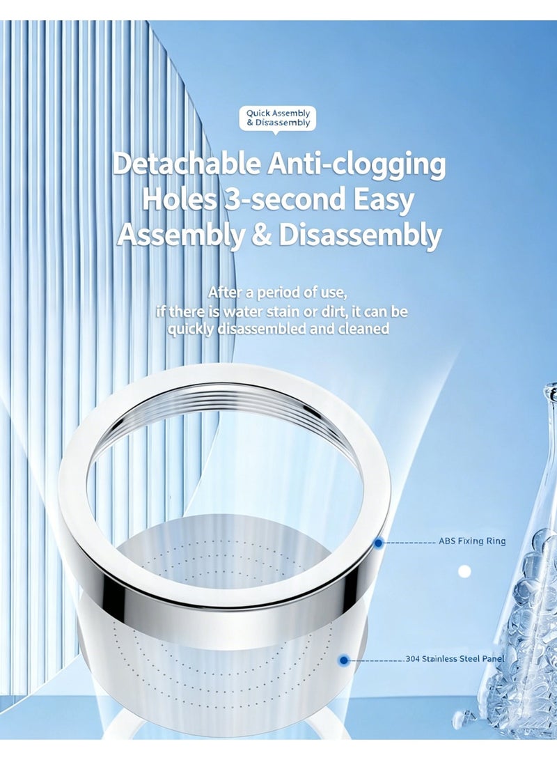 Filtered shower head, three-speed pressurized shower head, handheld shower head hose, complete shower head set - Image 4