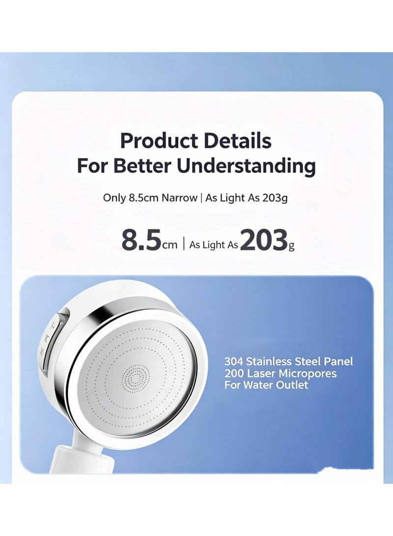 Filtered shower head, three-speed pressurized shower head, handheld shower head hose, complete shower head set - Image 5