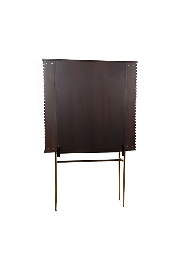 DANUBE HOME Marcelle Display Cabinet Strong And Sturdy Home Kitchen Organiser Rack Modern Design Furniture For Dining Room Living Room Kitchen L 118x40x190 cm Espresso / Gold - Image 3