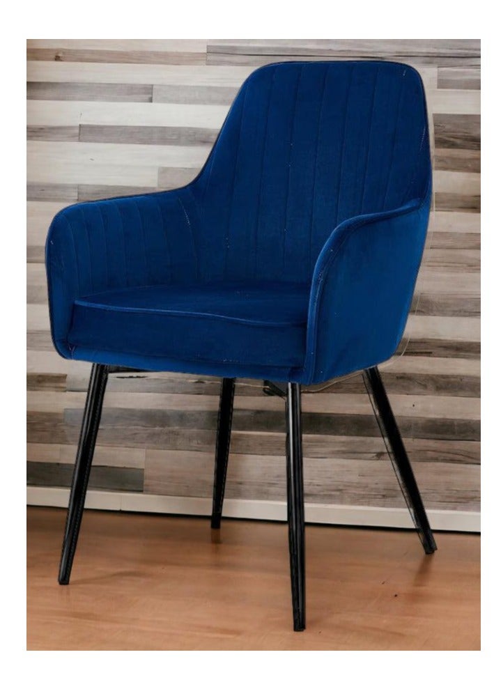 Wooden Twist Wooden Twist Grievous Modern Cafe Dining Chair Metal Legs (Blue)  - Image 1