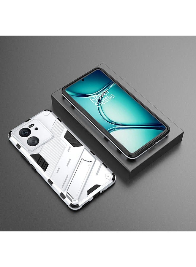 Case Compatible with Xiaomi 13T / Xiaomi 13T Pro, Shockproof Cases with Kickstand Magnet Stand, Anti-Fall Drop Protection, PC+TPU High Quality Protective Tough Hard Phone Cover, White - Image 4