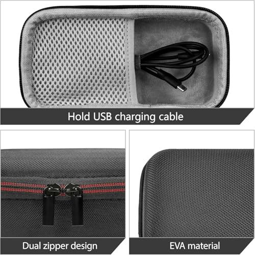 VERTUS® Hard Eva Box Case Organizer Portable Zipper Carry Cover Mesh Pocket Storage Bag for Marshall Emberton/II/III Bluetooth Speaker (Black) - Image 2