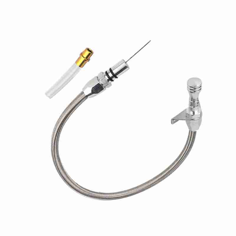 Flexible Transmission Dipstick Stainless Steel Braided Housing High Strength - PT303 Silver Transmission Dipstick For Chevy TH400 400 Turbo 400 Transmissions - Image 2