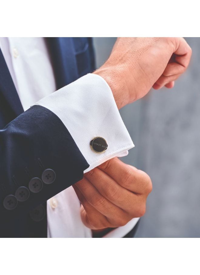 CERRUTI 1881 Kabil Black and Grey Cable Cufflinks for Men  - Image 1
