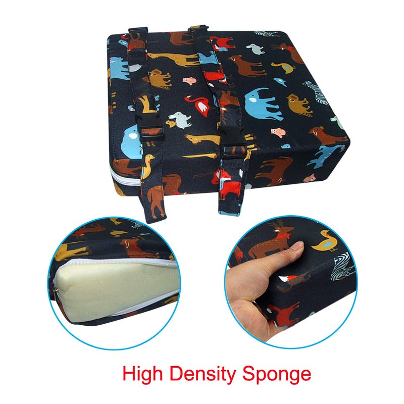 SUNMALL Dining Chair Heightening Cushion Portable Dismountable Adjustable Highchair Booster for Baby Toddler Kids Infant Washable Thick Chair Seat Pad Mat (Black) - Image 3