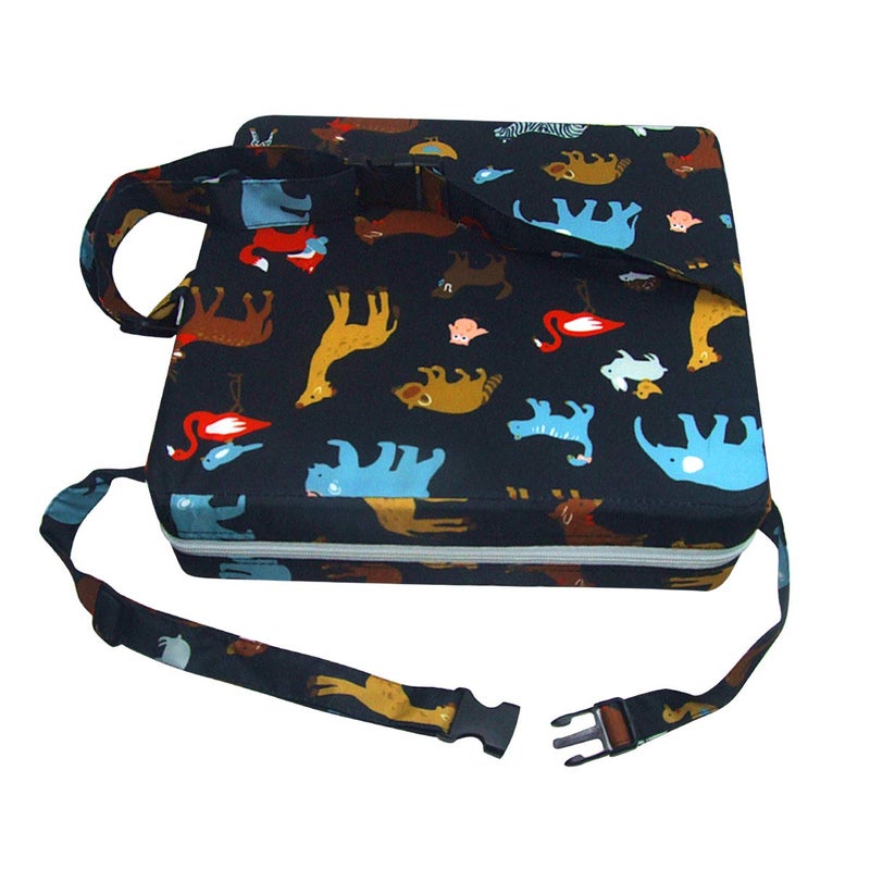 SUNMALL Dining Chair Heightening Cushion Portable Dismountable Adjustable Highchair Booster for Baby Toddler Kids Infant Washable Thick Chair Seat Pad Mat (Black) - Image 1