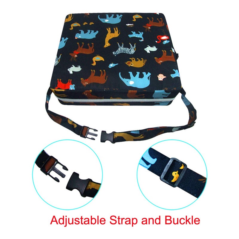 SUNMALL Dining Chair Heightening Cushion Portable Dismountable Adjustable Highchair Booster for Baby Toddler Kids Infant Washable Thick Chair Seat Pad Mat (Black) - Image 4