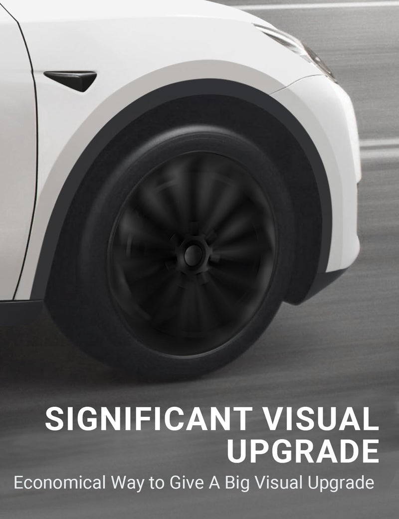 BASENOR Tesla Model Y Wheel Covers 19 Inch Hubcaps Replacement Hub Caps OEM Rim Protector (Proprietary Design) Black Wheel Caps Car Protection for Tesla Exterior Accessories - Image 4