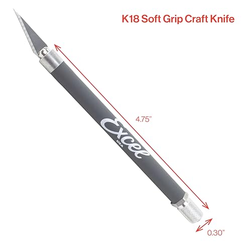 Excel Blades K18 Soft Grip Detail Craft Knife Set – Precision Fine Point #11 Angled Blades for Cutting & Trimming – Multi-Purpose Hobby, Scrapbooking, & Crafting Tools, Grey (3-Pack) - Image 2