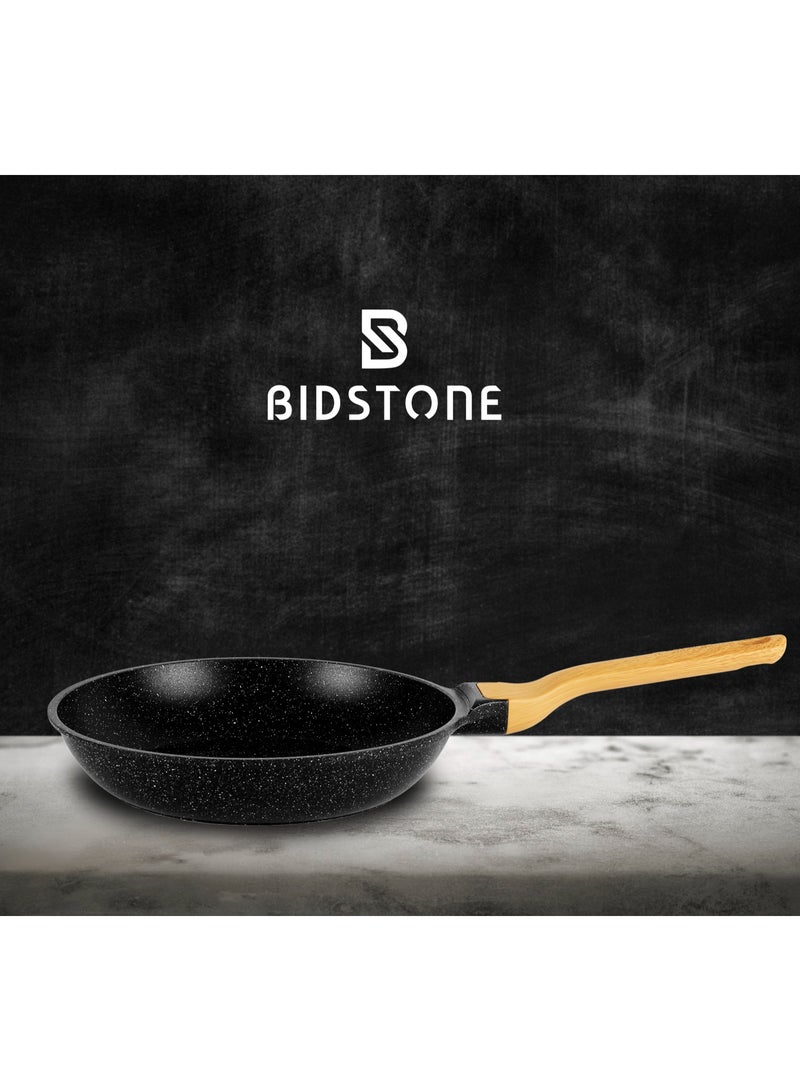 Bidstone 28cm Granite Frying Pan – 2.7 L Nonstick Saute Pan with Stay-Cool Handle & Hanging Loop – Multi-Layer Coating (BLACK) - Image 1
