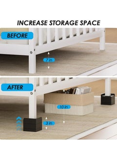 VUCATIN 4PCS Bed Foot Booster Sofa Floor Protector Furniture Risers Adjustable Furniture Bed Lift Duty Furniture Legs Lifters Couch Lifts for Sofa Supports Base Plastic Non-Slip (Black)  - Image 5