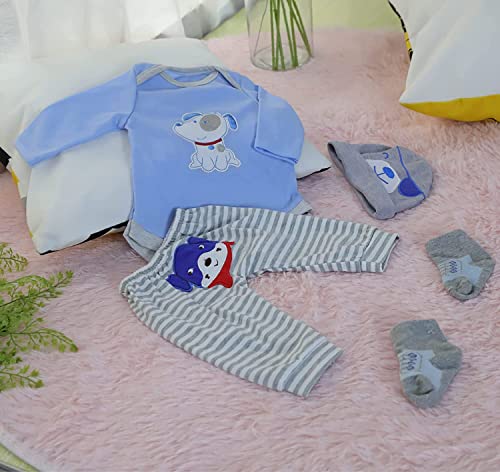 MAIHAO Reborn Baby Doll Clothes for 1722 Inch Newborn Baby Dolls Clothing Boy Outfit AccessoriesPuppy Pattern 4pcs Set - Image 5