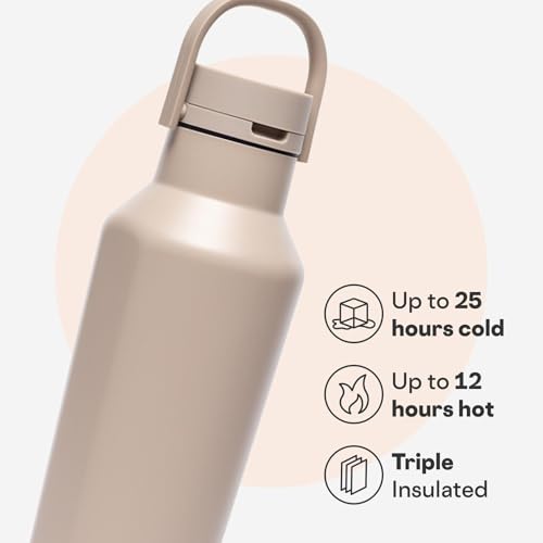 Corkcicle Sport Canteen - Keeps Drinks Cold 25 Hours - Stainless Steel Water Bottle - Triple-Insulated - Spill-Proof - Summer Drinkware Gift - Keeps Drinks Ice Cold - 20 oz - Desert - Image 3
