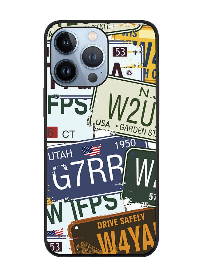 Stylizedd Rugged Black edge case for Apple iPhone 13 Pro Slim fit Soft Case Flexible Rubber Edges Anti Drop TPU Gel Thin Cover - Number Plates - Image 1