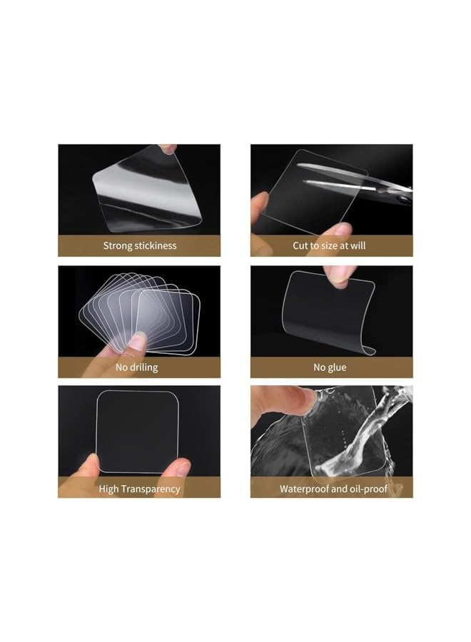 PROMASS promass Double Sided Adhesive Pads, 100PCS Removable Double Sided Tape for Walls, Transparent Strong Adhesive 2 Sided Pre Cut Square Tape, Suitable for Pasting DIY Crafts, Home, Office, Posters  - Image 2