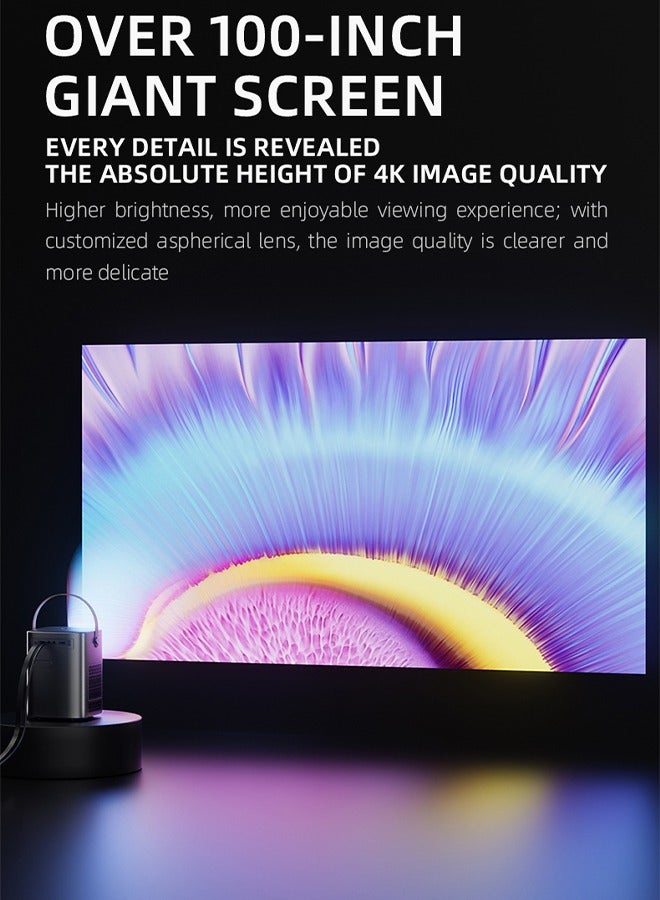 كالوبي بروجكتر محمول ذكي HY6 – 1080P فل إتش دي أصلي، دعم 4K، نظام أندرويد 9، واي فاي 2.4G/5G، بلوتوث 5.0، تصحيح تلقائي، صوت HiFi، منافذ HDMI/USB، للسينما المنزلية والعروض الخارجية - Image 3