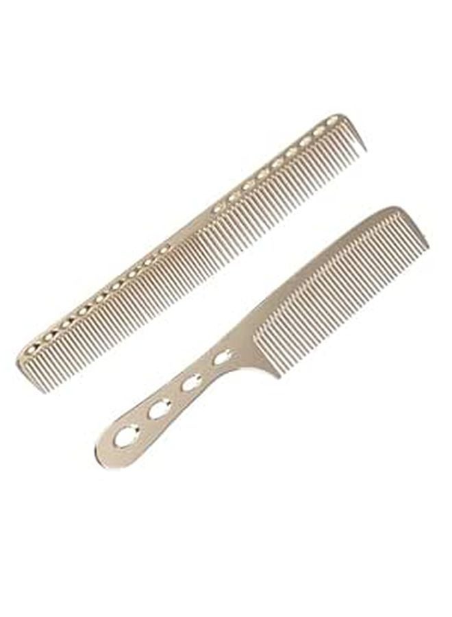 Stainless Steel Hair Comb Set Gold Tone Large Fork Comb Massage Styling Salon Home - Image 1