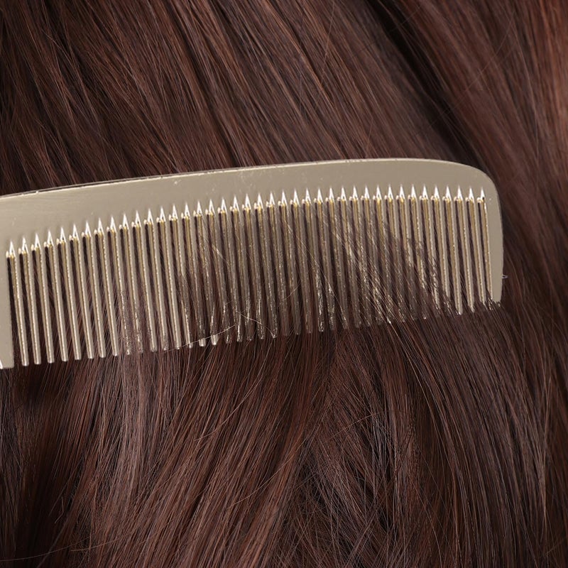 Stainless Steel Hair Comb Set Gold Tone Large Fork Comb Massage Styling Salon Home - Image 4