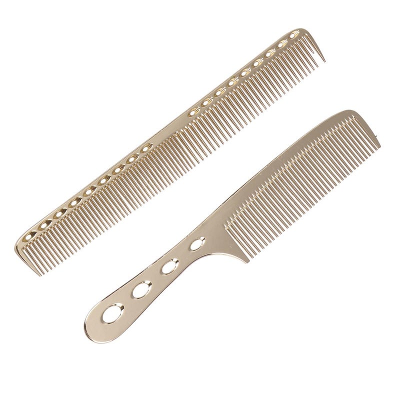 Stainless Steel Hair Comb Set Gold Tone Large Fork Comb Massage Styling Salon Home - Image 2