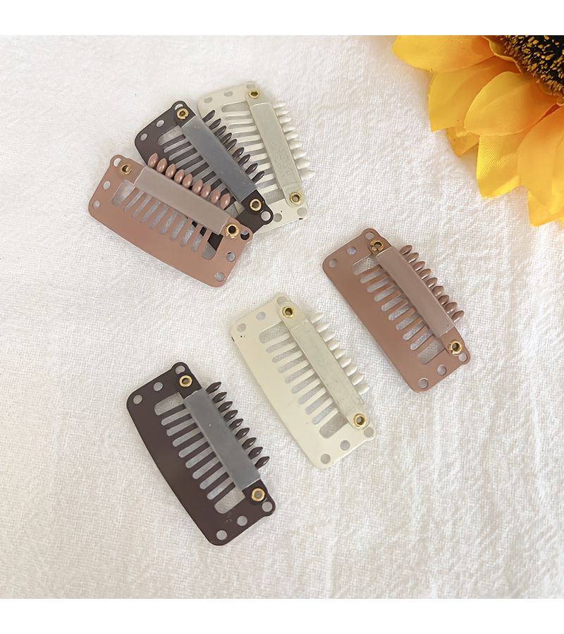 Brown Wig Clips Rubber Snap Clips for Women Hair Extensions - Image 5
