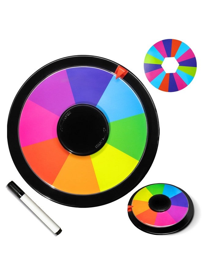 Novelty Place 10 Inch Spinning Prize Wheel - Tabletop Double Sided 8/16 Slot Spinner Card, Dry Erase Marker, Ideal for Family Gatherings, Fortune Games, Carnivals, Trade Show, and Promotional Events - Image 1