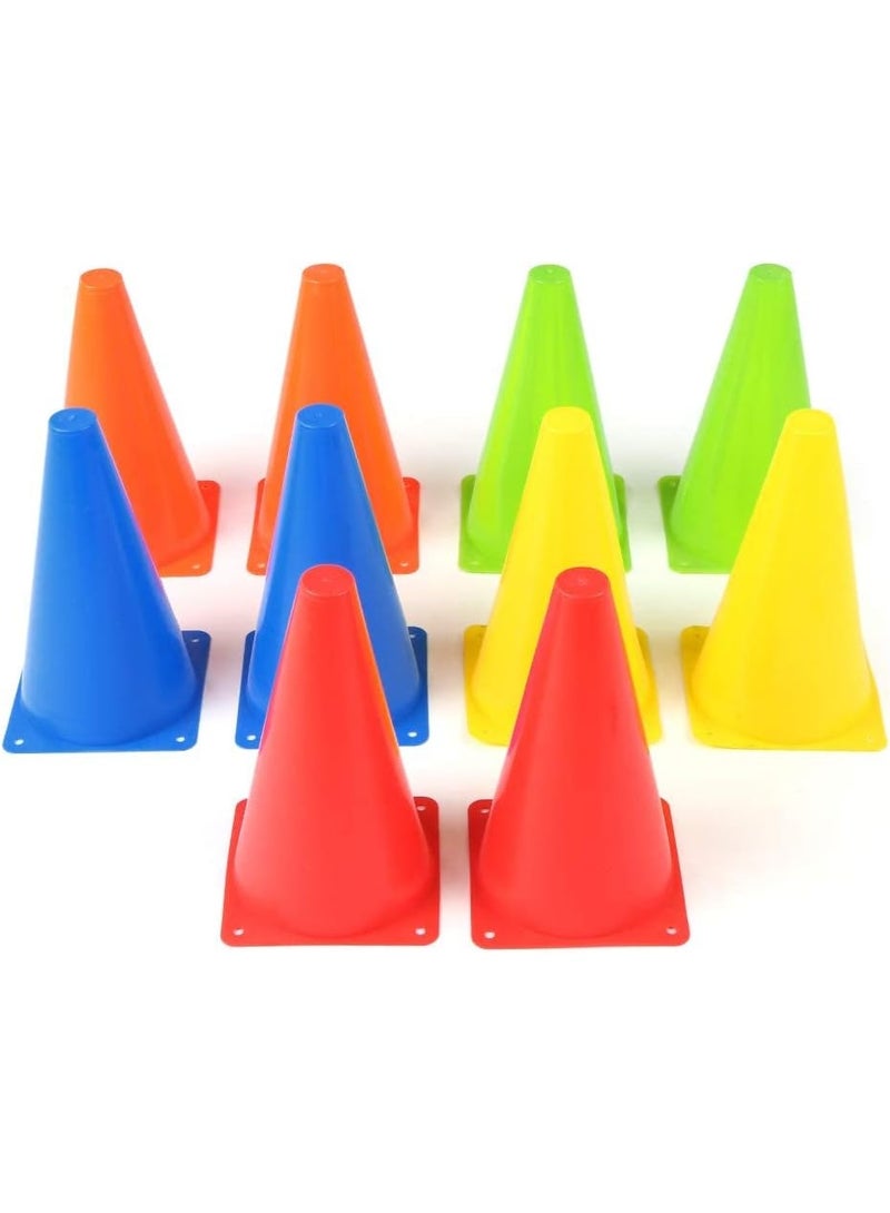 BEYTOR 9-Inch Orange Training Cones – Set of 10 Durable Sports Cones for Football, Agility, Fitness & Traffic Marking – High Visibility, Lightweight & Portable - Image 1