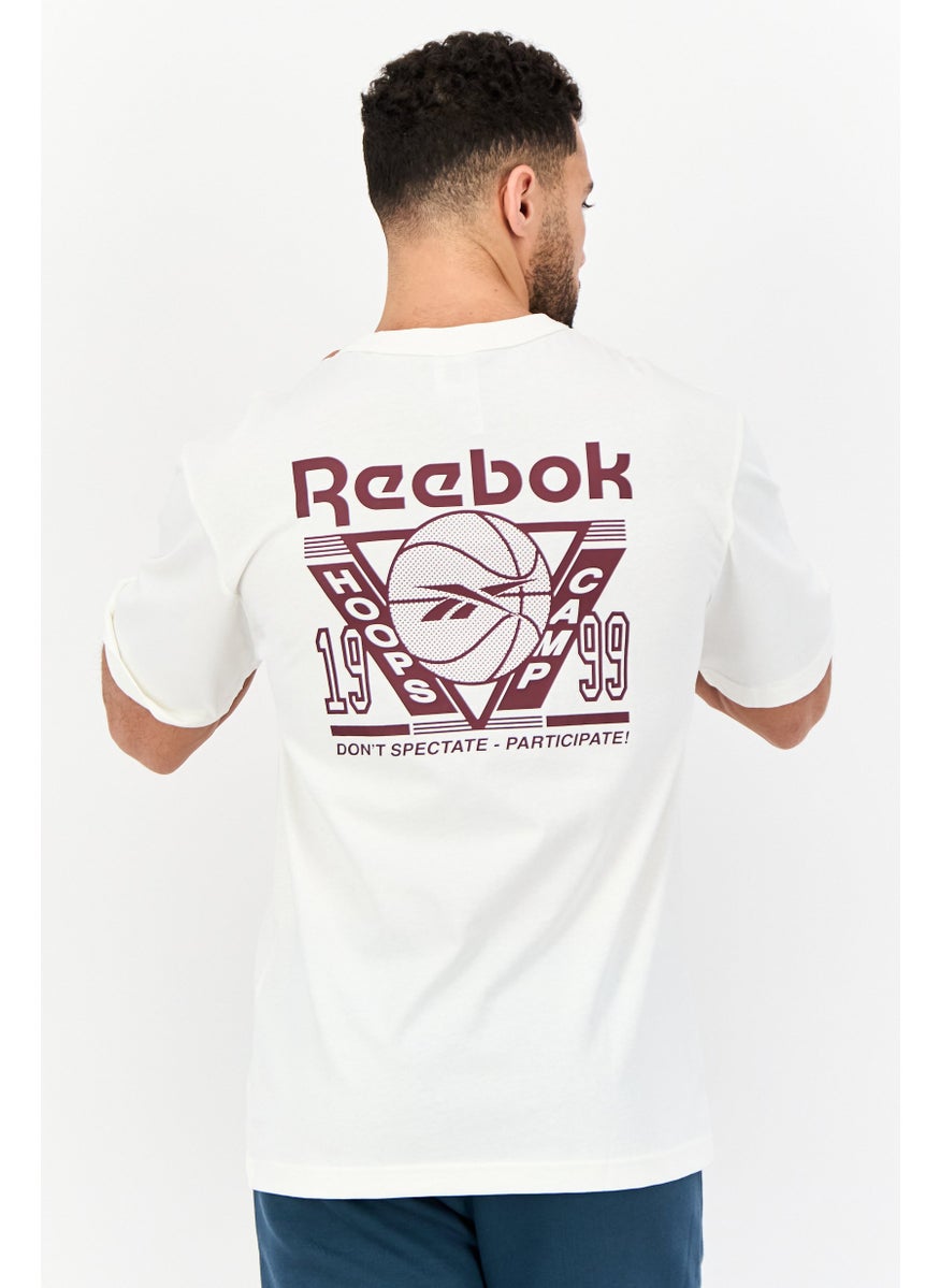 Reebok Men Sportswear Fit Short Sleeve Outdoor T-Shirt, White  - Image 4