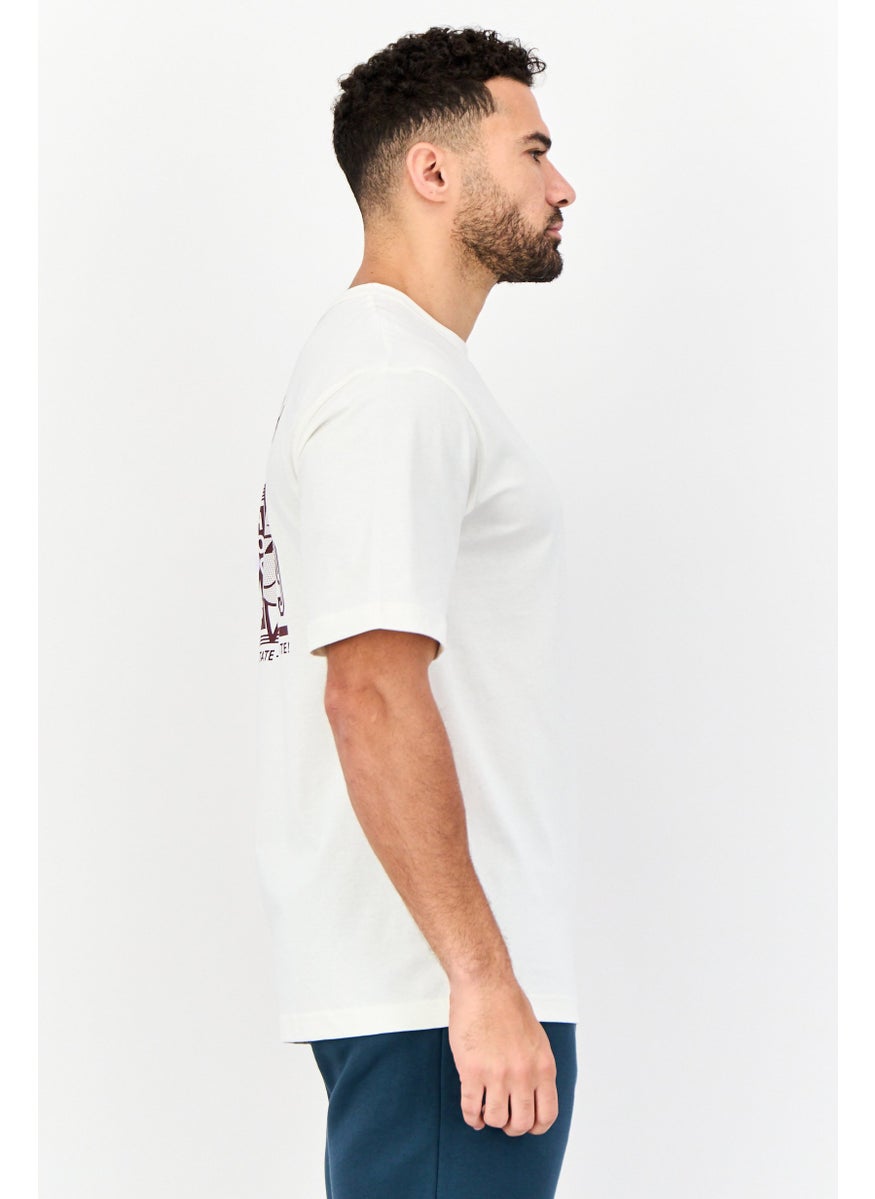 Reebok Men Sportswear Fit Short Sleeve Outdoor T-Shirt, White  - Image 2