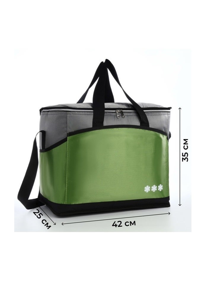 VIO 30L Large Reusable Insulated Cooler Bag Lightweight Oxford Cloth Large Capacity Thermal Waterproof Handbag For Hot Cold Refrigerated Food For Lunch Picnic Barbecue Beach Camping Picnic Outdoor Green - Image 4