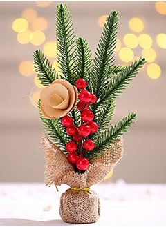Generic 3Pcs Artificial Mini Tree 10.24Inch Tabletop Decoration Tree Fake Christmas Tree Tabletop Small Xmas Tree for Holiday Indoor DIY Holiday Decor  - Image 1
