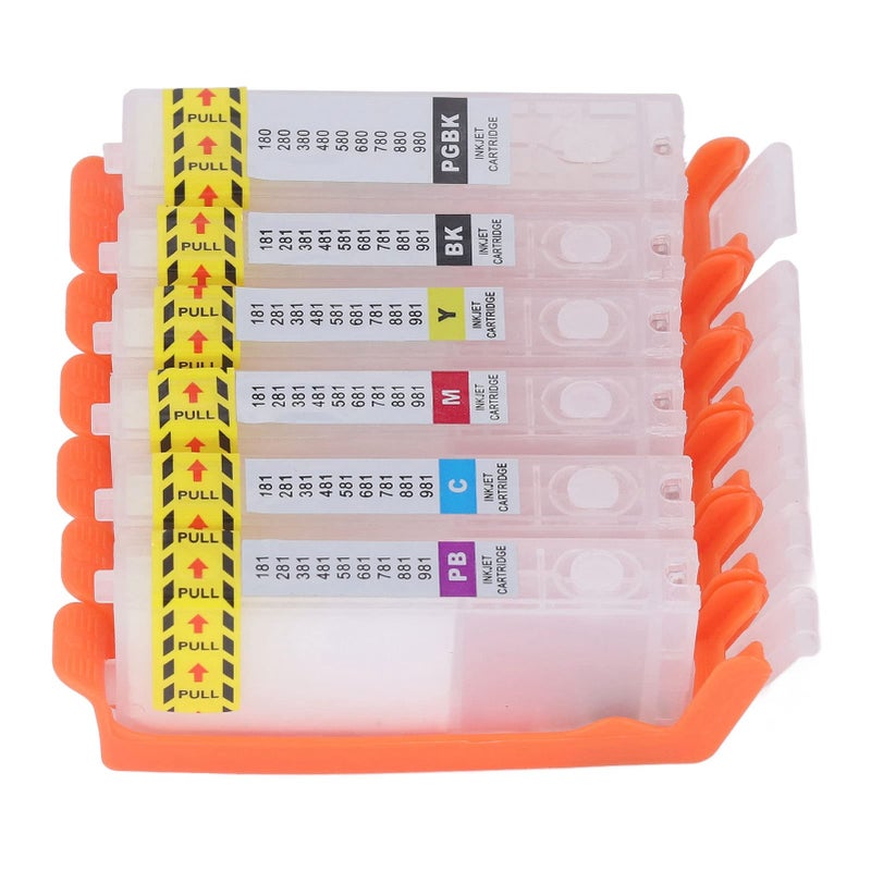 6 قطع حبر طابعة قابلة لإعادة التعبئة مجموعة خراطيش دائمة رقاقة صديقة للبيئة مادة بولي بروبيلين 280 281 - Image 3