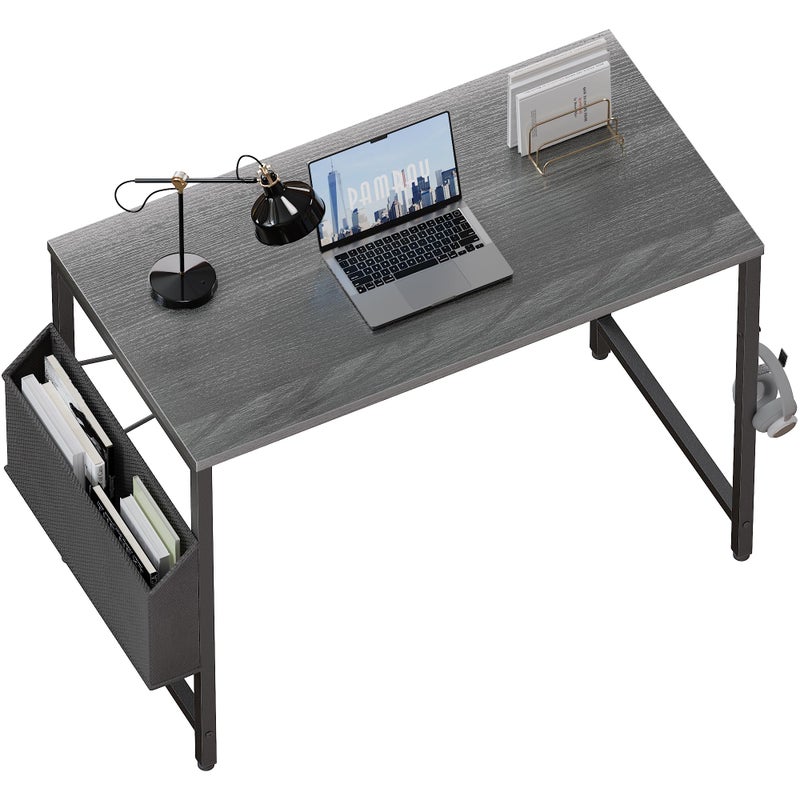 Pamray 32 Inch Computer Desk for Small Spaces with Storage Bag, Home Office Work Desk with Headphone Hook, Small Office Desk Study Writing Table - Image 1