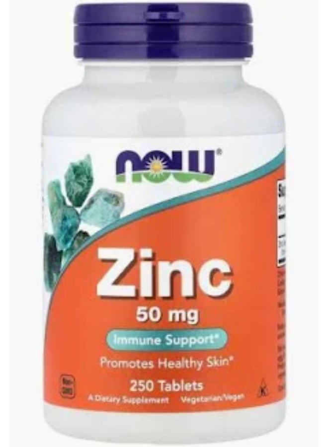 Now ZINC 50MG 250 TABLETS