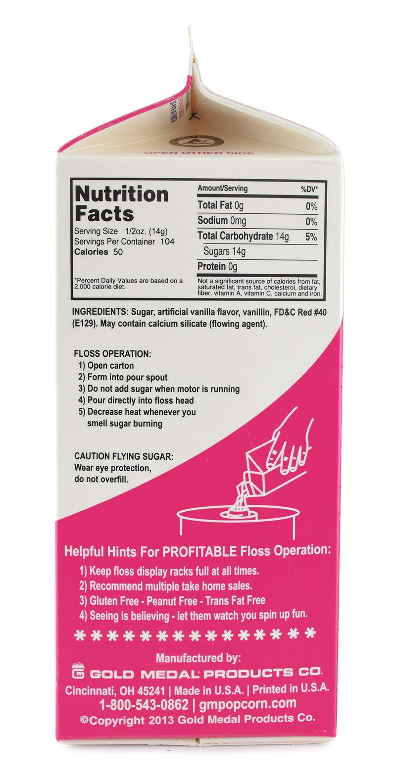 Gold Medal 3208 Bubble Gum Flossugar, 3.25 lb Carton - Image 2