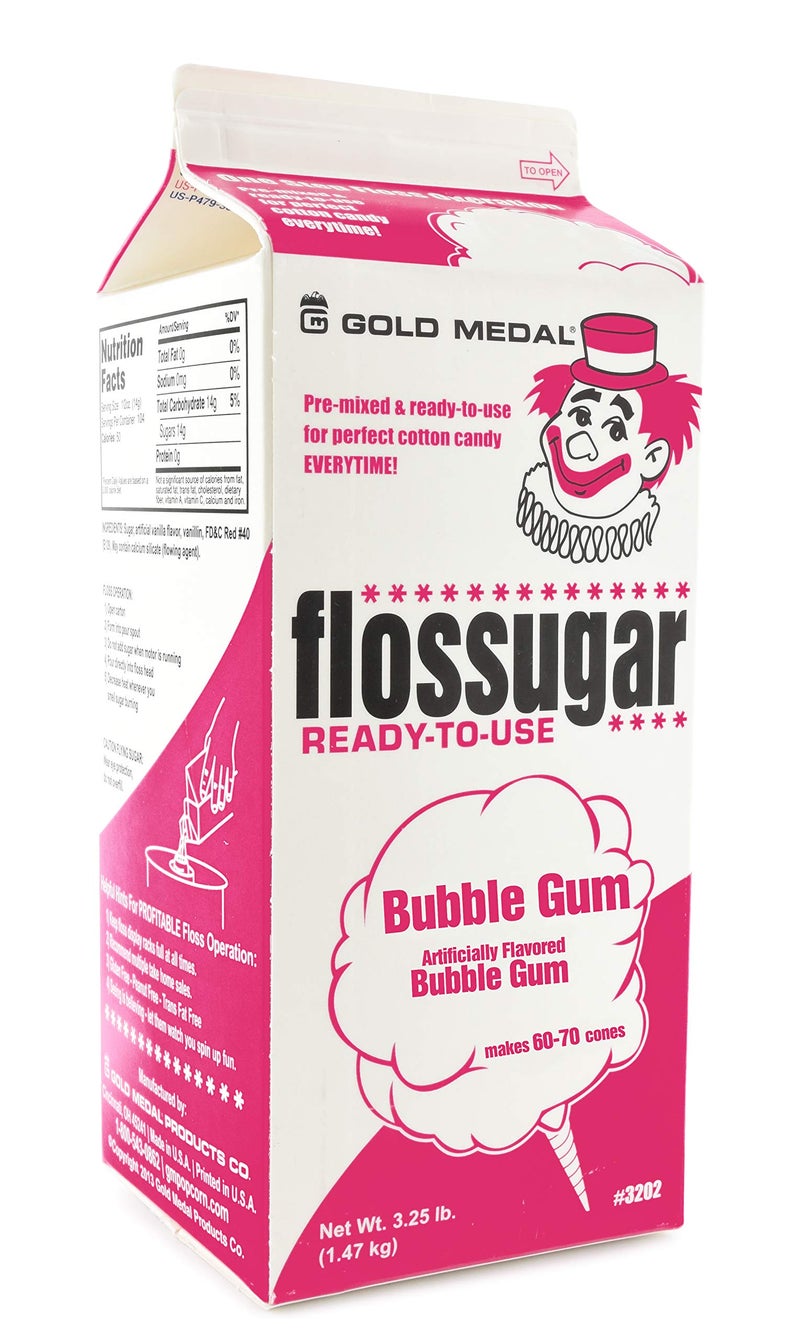 Gold Medal 3208 Bubble Gum Flossugar, 3.25 lb Carton - Image 1
