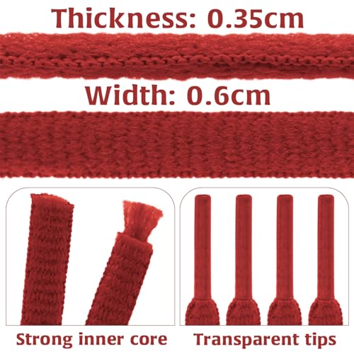 DELELE 2Pair Oval Shoes laces 42 Colors Half Round 1/4" Athletic ShoeLaces for Sport/Running Shoes Shoe Strings Red -45 inch - Image 3