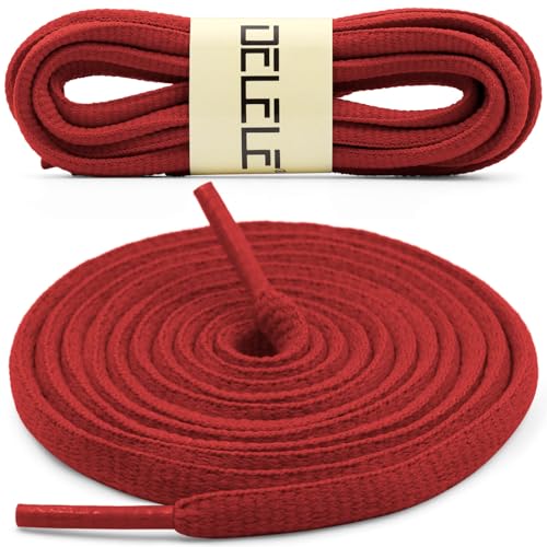 DELELE 2Pair Oval Shoes laces 42 Colors Half Round 1/4" Athletic ShoeLaces for Sport/Running Shoes Shoe Strings Red -45 inch - Image 2
