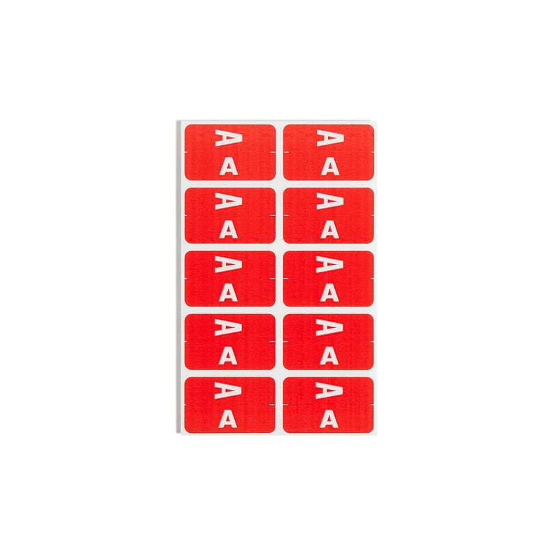 Smead AlphaZ ACCS Color-Coded Alphabetic Label, A, Label Sheet, Red, 100 per Pack (67171), 1" x 1-5/8" - Image 4