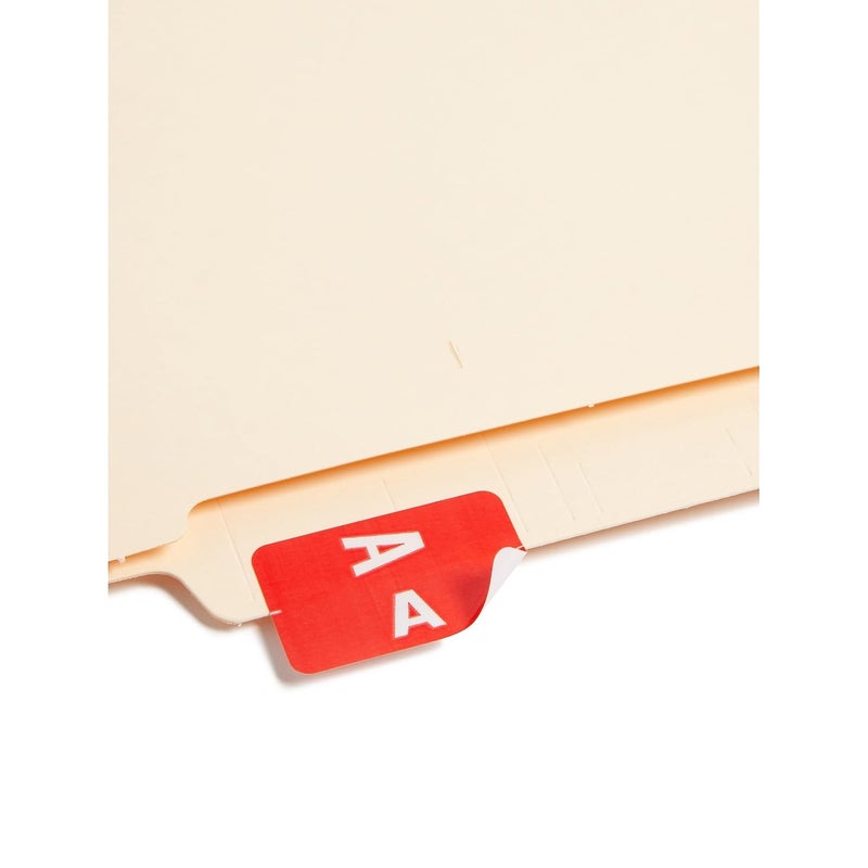 Smead AlphaZ ACCS Color-Coded Alphabetic Label, A, Label Sheet, Red, 100 per Pack (67171), 1" x 1-5/8" - Image 3